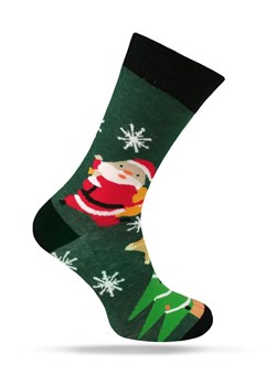 Świąteczne Skarpetki - Alties - Mikołaj, Zielone Tło, Płatki Śniegu SKALTS0162MIKOLAJziel ze sklepu JegoSzafa.pl w kategorii Skarpetki męskie - zdjęcie 187691503