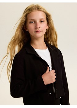 Reserved - Krótka marynarka z wiskozą - czarny ze sklepu Reserved w kategorii Marynarki dziewczęce - zdjęcie 187691572
