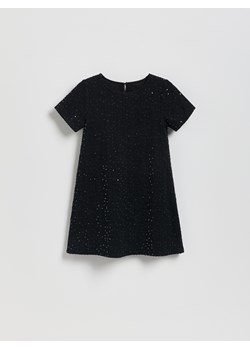 Reserved - Tweedowa sukienka z cekinami - czarny ze sklepu Reserved w kategorii Sukienki dziewczęce - zdjęcie 187691642