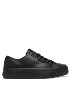 Calvin Klein Sneakersy Vulc Flatf Lace Up Lth YW0YW01932 Czarny ze sklepu MODIVO w kategorii Buty sportowe damskie - zdjęcie 187692352