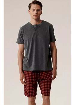 Atlantic bawełniana piżama męska NMP-397-SZMC_CZE, Kolor szaro-czerwony, Rozmiar M, ATLANTIC ze sklepu Primodo w kategorii Piżamy męskie - zdjęcie 187693092