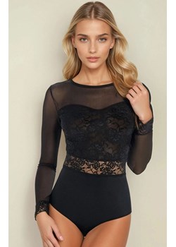 Czarne body damskie z koronką Melanie 2423, Kolor czarny, Rozmiar L, Teyli ze sklepu Primodo w kategorii Body damskie - zdjęcie 187693134