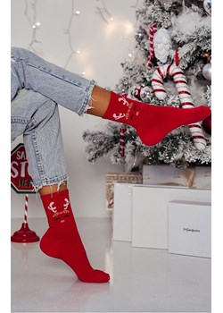 Skarpetki damskie świąteczne Reniferka czerwona 1283.025, Kolor czerwony, Rozmiar 37-41, Milena ze sklepu Primodo w kategorii Skarpetki damskie - zdjęcie 187693314