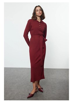 trendyol Sukienka dzianinowa w kolorze bordowym ze sklepu Limango Polska w kategorii Sukienki - zdjęcie 187693721