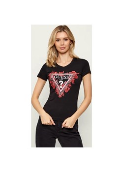 GUESS T-shirt FLOWERS | Slim Fit ze sklepu Gomez Fashion Store w kategorii Bluzki damskie - zdjęcie 187694450
