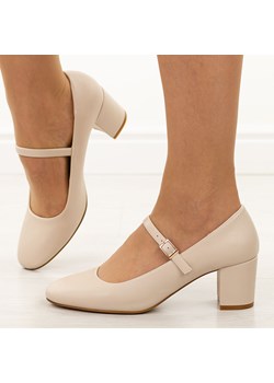 Cieliste czółenka damskie na słupku Sergio Leone Pb176 ze sklepu suzana.pl w kategorii Czółenka - zdjęcie 187694930