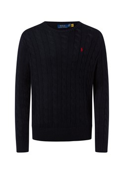 Polo Ralph Lauren Męski sweter z dzianiny Mężczyźni Bawełna granatowy jednolity ze sklepu vangraaf w kategorii Swetry męskie - zdjęcie 187695160