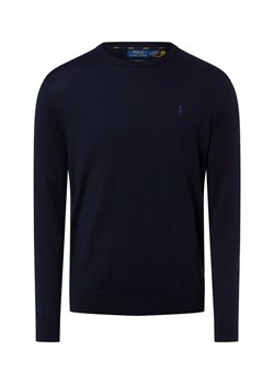 Polo Ralph Lauren Męski sweter z dzianiny Mężczyźni Bawełna granatowy jednolity ze sklepu vangraaf w kategorii Swetry męskie - zdjęcie 187695180
