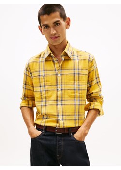 Tommy Hilfiger Męska koszula casual Mężczyźni Regular Fit Bawełna żółty w kratkę ze sklepu vangraaf w kategorii Koszule męskie - zdjęcie 187695191