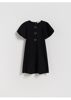 Reserved - Sukienka z bufiastymi rękawami - czarny ze sklepu Reserved w kategorii Sukienki dziewczęce - zdjęcie 187695263