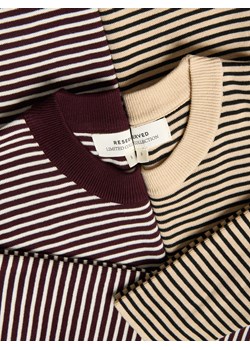 Reserved - Bawełniany longsleeve w paski - beżowy ze sklepu Reserved w kategorii Bluzki damskie - zdjęcie 187695271