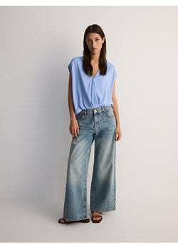 Reserved - Kopertowa bluzka z wiskozy - jasnoniebieski ze sklepu Reserved w kategorii Bluzki damskie - zdjęcie 187695401