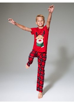 Sinsay - Piżama z flanelowymi spodniami w kratę - czerwony ze sklepu Sinsay w kategorii Piżamy dziecięce - zdjęcie 187696094