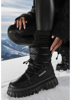 Czarne Śniegowce Mouset ze sklepu born2be.pl w kategorii Śniegowce damskie - zdjęcie 187696524