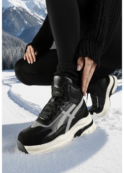 Czarne Sneakersy za Kostkę na Platformie Eloriane ze sklepu born2be.pl w kategorii Buty sportowe damskie - zdjęcie 187696542