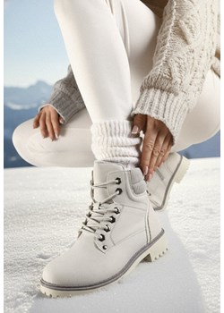 Szare Płaskie Klasyczne Traperki ze Sznurowaniem Lobanne ze sklepu born2be.pl w kategorii Workery damskie - zdjęcie 187696572