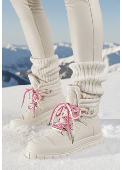 Beżowe Śniegowce Vices na Grubej Tłoczonej Podeszwie Anirrise ze sklepu born2be.pl w kategorii Śniegowce damskie - zdjęcie 187696602