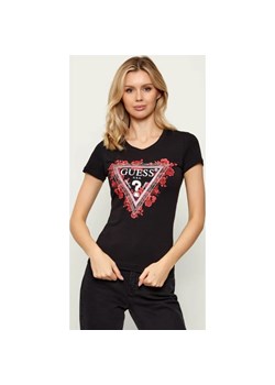 GUESS T-shirt FLOWERS | Slim Fit ze sklepu Gomez Fashion Store w kategorii Bluzki damskie - zdjęcie 187696973
