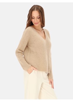 Beżowy sweter z włoskiej dzianiny z moherem L’AF Nelli ze sklepu Eye For Fashion w kategorii Swetry damskie - zdjęcie 187698734