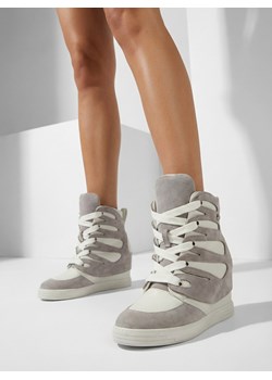 Royalfashion Szare damskie sportowe botki na koturnie Pamstinsa ze sklepu royalfashion.pl w kategorii Buty sportowe damskie - zdjęcie 187699142