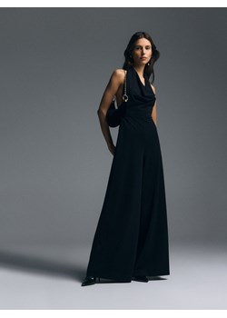 Reserved - Kombinezon z szerokimi nogawkami - czarny ze sklepu Reserved w kategorii Kombinezony damskie - zdjęcie 187699520