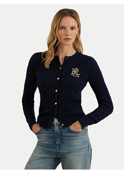Lauren Ralph Lauren Kardigan 200932225002 Granatowy Slim Fit ze sklepu MODIVO w kategorii Swetry damskie - zdjęcie 187699641