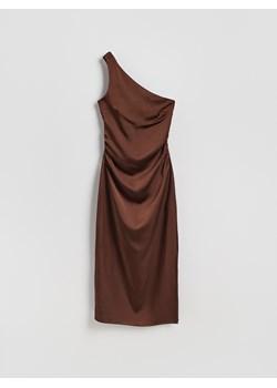 Reserved - Sukienka z ozdobnym marszczeniem - brązowy ze sklepu Reserved w kategorii Sukienki - zdjęcie 187699900