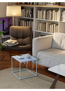 Sinsay - Metalowy stolik z dekoracyjnym brzegiem - błękitny ze sklepu Sinsay w kategorii Stoliki kawowe - zdjęcie 187700274