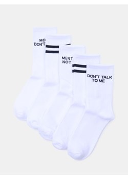 Sinsay - Prążkowane skarpetki 5 pack - biały ze sklepu Sinsay w kategorii Skarpetki męskie - zdjęcie 187700283