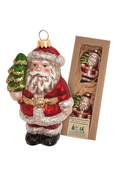 Krebs Glas Lauscha Ozdoby choinkowe (2 szt.) &quot;Santa&quot; ze wzorem - wys. 11 cm ze sklepu Limango Polska w kategorii Dekoracje bożonarodzeniowe - zdjęcie 187700934