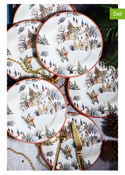 Violeta Home Talerzyki deserowe (6 szt.) w kolorze białym ze wzorem - Ø 20 cm ze sklepu Limango Polska w kategorii Naczynia - zdjęcie 187700944