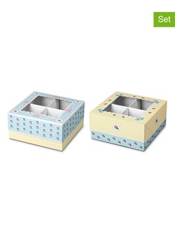 Fackelmann Pudełka (2 szt.) w kolorze błękitno-żółtym na muffinki - 16 x 16 cm ze sklepu Limango Polska w kategorii Akcesoria i przechowywanie - zdjęcie 187701551