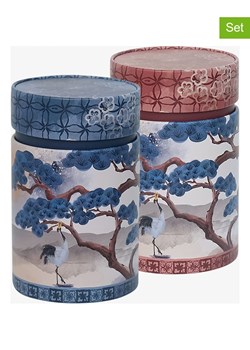 Eigenart Puszki (2 szt.) &quot;Crane&quot; w kolorze czerwono-niebieskim na herbatę - 125 g ze sklepu Limango Polska w kategorii Dzbanki i zaparzacze - zdjęcie 187701700