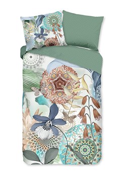 Hip Komplet pościeli satynowej &quot;Zephir&quot; w kolorze biało-zielono-niebieskim ze sklepu Limango Polska w kategorii Pościele - zdjęcie 187702121