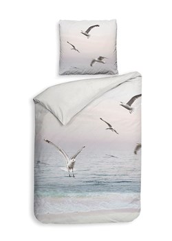 Heckett Lane Komplet pościeli satynowej &quot;Esma&quot; w kolorze biało-błękitnym ze sklepu Limango Polska w kategorii Pościele - zdjęcie 187703333