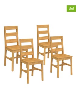 IDOMYA Factory Krzesła (4 szt.) &quot;Alfie&quot; w kolorze jasnobrązowym - 40 x 90 x 46 cm ze sklepu Limango Polska w kategorii Meble - zdjęcie 187704173