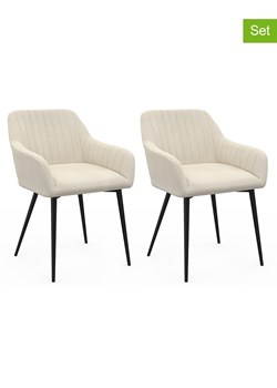 IDOMYA Factory Krzesła (2 szt.) &quot;Ariana&quot; w kolorze kremowym - 51 x 76 x 56 cm ze sklepu Limango Polska w kategorii Meble - zdjęcie 187704181