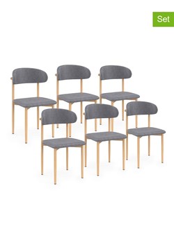 IDOMYA Factory Krzesła (6 szt.) &quot;Callisto&quot; w kolorze szarym do jadalni - 48 x 80 x 47 cm ze sklepu Limango Polska w kategorii Meble - zdjęcie 187704233