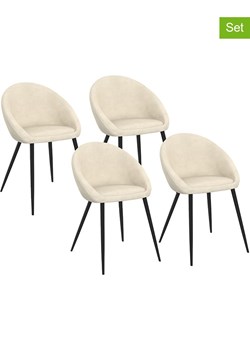 IDOMYA Factory Krzesła (4 szt.) &quot;Dory&quot; w kolorze kremowo-czarnym do jadalni - 52 x 77 x 54 cm ze sklepu Limango Polska w kategorii Meble - zdjęcie 187704264