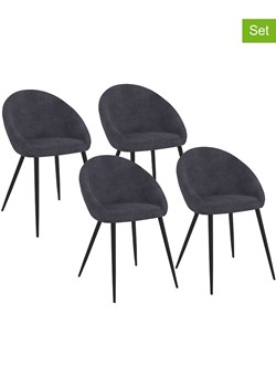 IDOMYA Factory Krzesła (4 szt.) &quot;Dory&quot; w kolorze antracytowo-czarnym - 52 x 77 x 54 cm ze sklepu Limango Polska w kategorii Meble - zdjęcie 187704282