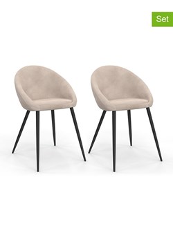 IDOMYA Factory Krzesła (2 szt.) &quot;Dory&quot; w kolorze kremowo-czarnym do jadalni - 52 x 77 x 54 cm ze sklepu Limango Polska w kategorii Meble - zdjęcie 187704291