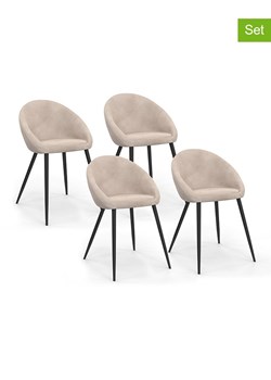 IDOMYA Factory Krzesła (4 szt.) &quot;Dory&quot; w kolorze kremowo-czarnym do jadalni - 52 x 77 x 54 cm ze sklepu Limango Polska w kategorii Meble - zdjęcie 187704300