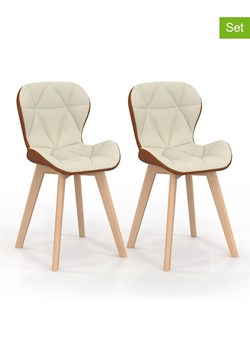 IDOMYA Factory Krzesła (2 szt.) &quot;Gladys&quot; w kolorze beżowym do jadalni - 46 x 79 x 50 cm ze sklepu Limango Polska w kategorii Meble - zdjęcie 187704340