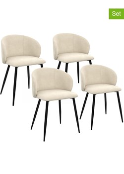 IDOMYA Factory Krzesła (4 szt.) w kolorze kremowo-czarnym do jadalni - 53 x 71 x 51 cm ze sklepu Limango Polska w kategorii Meble - zdjęcie 187704450