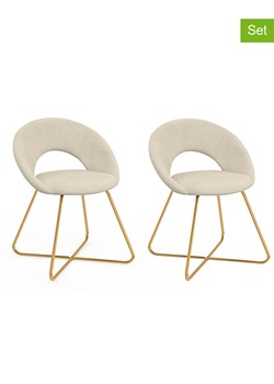 IDOMYA Factory Krzesła (2 szt.) &quot;Malone&quot; w kolorze kremowym - 60 x 79 x 50 cm ze sklepu Limango Polska w kategorii Meble - zdjęcie 187704483