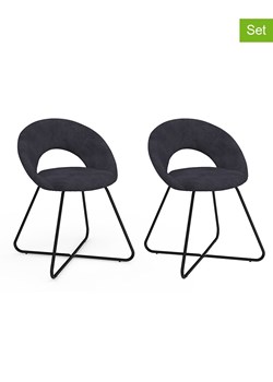 IDOMYA Factory Krzesła (2 szt.) &quot;Malone&quot; w kolorze antracytowym - 60 x 79 x 50 cm ze sklepu Limango Polska w kategorii Meble - zdjęcie 187704492