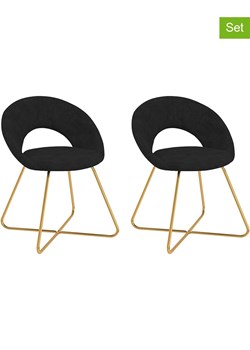 IDOMYA Factory Krzesła (2 szt.) &quot;Malone&quot; w kolorze złoto-czarnym do jadalni - 50 x 79 x 60 cm ze sklepu Limango Polska w kategorii Meble - zdjęcie 187704501