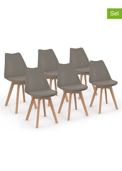 IDOMYA Factory Krzesła (6 szt.) w kolorze szarobrązowym do jadalni - 46 x 79,5 x 51 cm ze sklepu Limango Polska w kategorii Meble - zdjęcie 187704683
