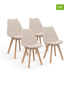 IDOMYA Factory Krzesła (4 szt.) &quot;Nordia&quot; w kolorze kremowo-jasnobrązowym - 51 x 79,5 x 46 cm ze sklepu Limango Polska w kategorii Meble - zdjęcie 187704694