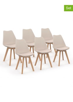 IDOMYA Factory Krzesła (6 szt.) &quot;Nordia&quot; w kolorze beżowym do jadalni - 46 x 79,5 x 51 cm ze sklepu Limango Polska w kategorii Meble - zdjęcie 187704700